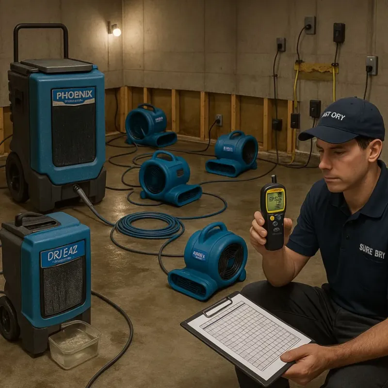 Structural Drying and Dehumidification process in Barnstable County, MA